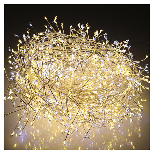Guirlande micro-LED clignotante 960 micro-LEDs blanc chaud et blanc froid fil argent 10 m int/ext 2
