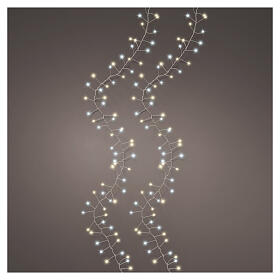 Catena microLED flashing int-est bianco caldo e bianco freddo filo argento 960 luci 10 m