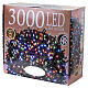 Catena luminosa 3000 LED multicolor con giochi di luce 60 mt cavo scuro s6