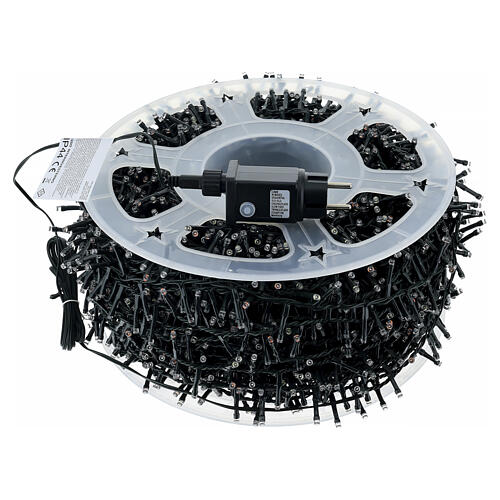 Illuminazione natalizia 3000 LED ambra 60 mt con cavo scuro 8