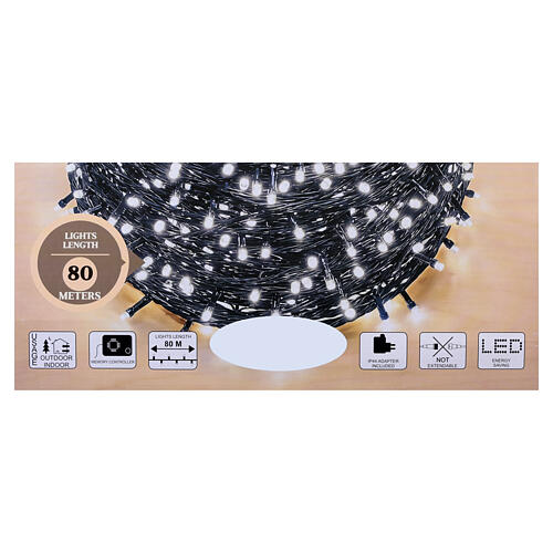 Christmas lights 4000 white LEDs with light effects, 262.5 ft, dark cable 7