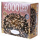 Catena luminosa 4000 LED bianco caldo con giochi di luce 80 mt cavo scuro s6