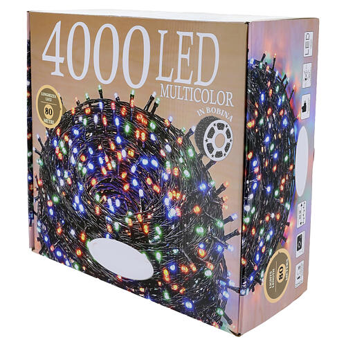 Decorative multicolour lights, 4000 LEDs, 262.5 ft with transformer 6