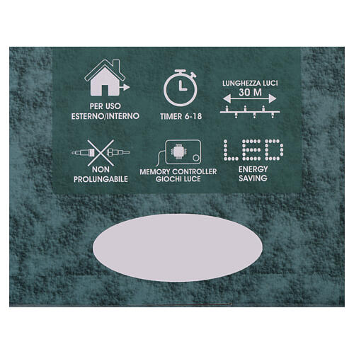 Guirlande lumineuse mini 300 LEDs blancs à piles 30 m avec minuterie 11
