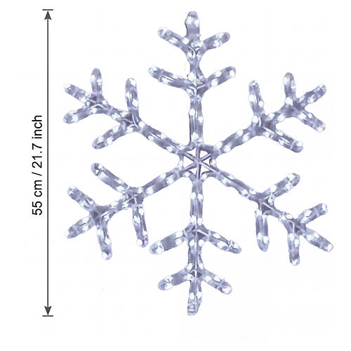 White illuminated snowflake, 22.0 in, with 144-LED tube 3