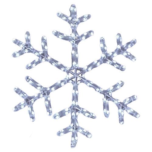 Flocon de neige lumineux blanc 55 cm avec tube 144 LEDs 1