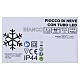 Floco de neve luminoso branco 55 cm com tubo de 144 LEDs s5