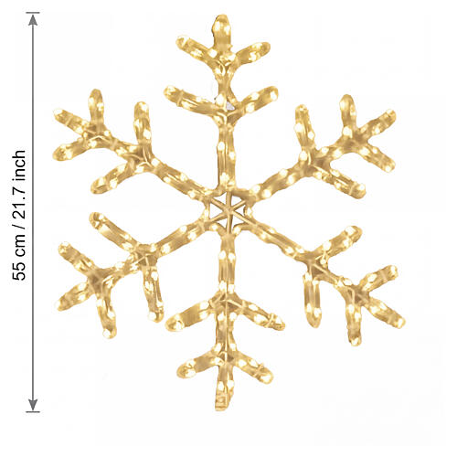 Décoration lumineuse flocon de neige blanc chaud 55 cm 144 LEDs 3