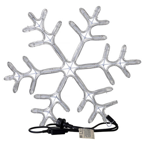 Décoration lumineuse flocon de neige blanc chaud 55 cm 144 LEDs 6