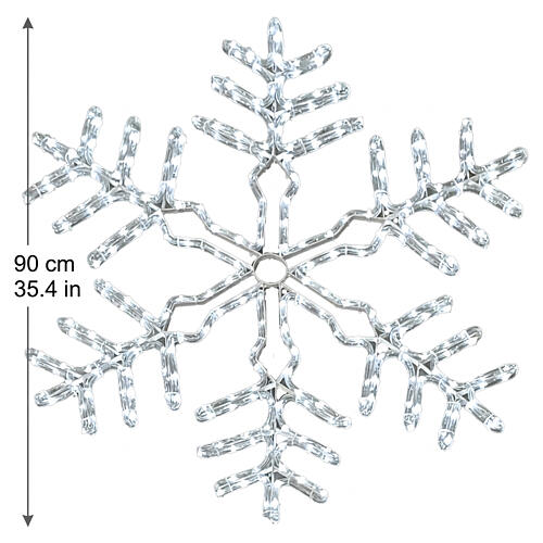 Flocon de neige lumineux blanc 288 LEDs 90 cm avec transformateur 3