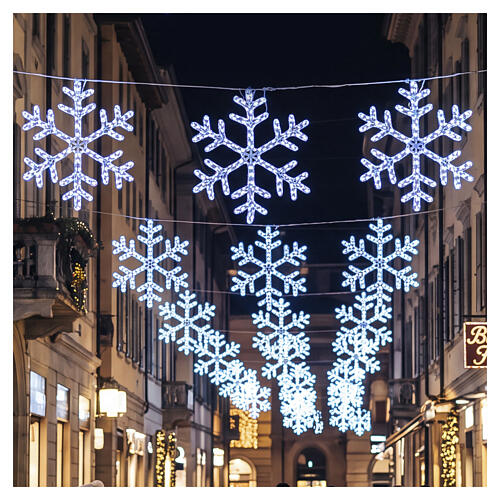 Figura luminosa fiocco di neve bianco 90 cm con trasformatore 2