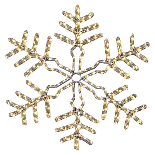 Flocon de neige décoratif blanc chaud 90 cm avec tube LED 1