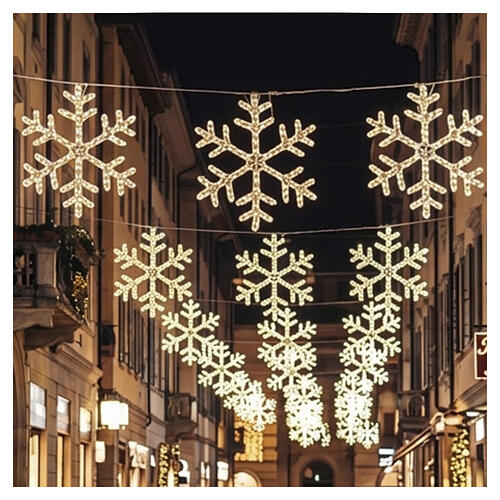 Flocon de neige décoratif blanc chaud 90 cm avec tube LED 2