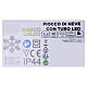 Fiocco di neve decorativo bianco caldo 90 cm con tubo LED s4