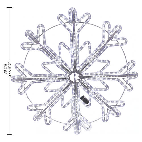 White snowflake, 27.6 in, Snowfall effect, 564 LEDs 2