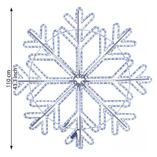 Decorazione luminosa fiocco di neve bianco 110 cm con effetto Snowfall 2