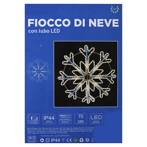 Bicolour snowflake, 27.6 in, with Snowfall effect, 564 LEDs 3