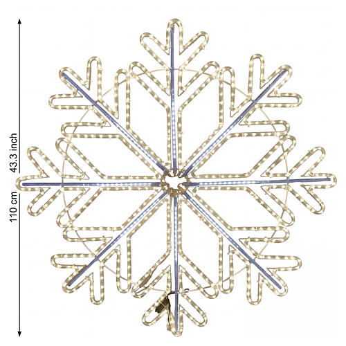 Floco de neve luminoso bicolor 110 cm 1008 LEDs 2