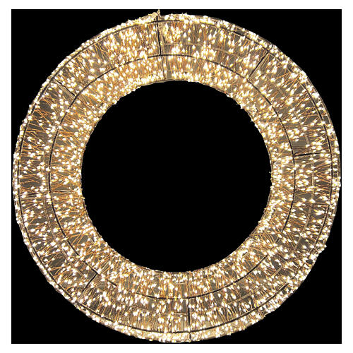 Anello luminoso 3D 3000 LED bianco caldo 55 cm 3