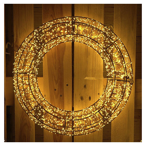 Elo luminoso 3D 3000 gotas LED branco quente 55 cm 1