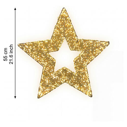 Étoile lumineuse 3D 2000 LEDs blanc chaud effet flash diamètre 55 cm 2