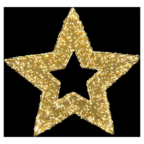 Estrela luminosa 3D 2000 micro LEDs branco quente 55 cm 3
