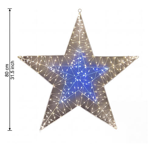 Étoile décorative bicolore 290 LEDs 80 cm 2
