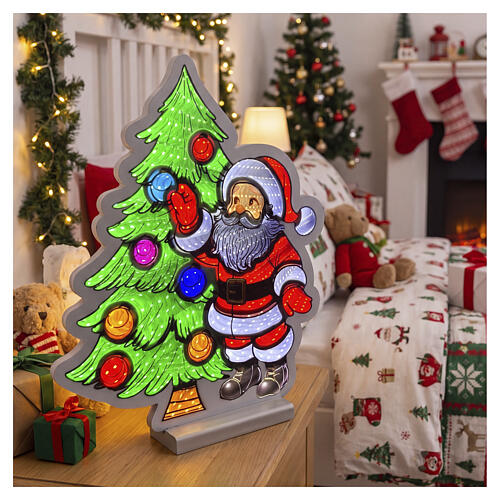 Figura luminosa Babbo con albero Infinity Lights 345 LED multicolor 40cm 1