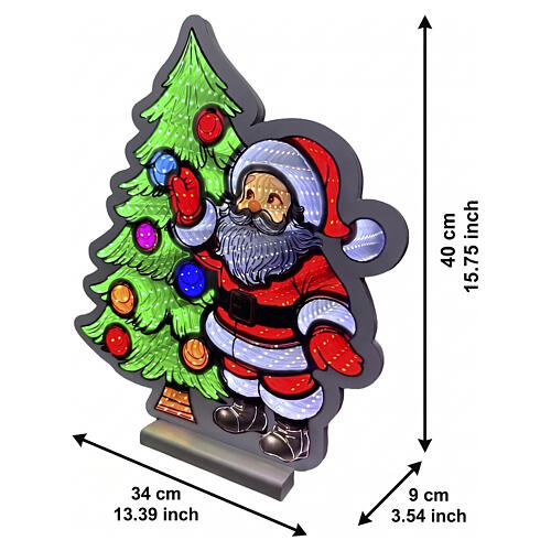 Figura luminosa Babbo con albero Infinity Lights 345 LED multicolor 40cm 2