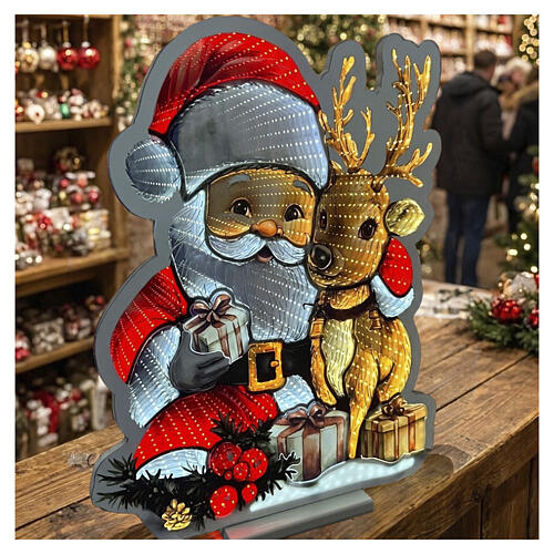 Decorazione luminosa Babbo con renna Infinity Lights 585 LED multicolor 60cm 1
