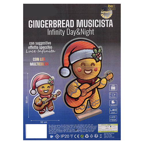 Pan di zenzero musicista luminoso Infinity Lights 408 LED multicolor 60cm 3