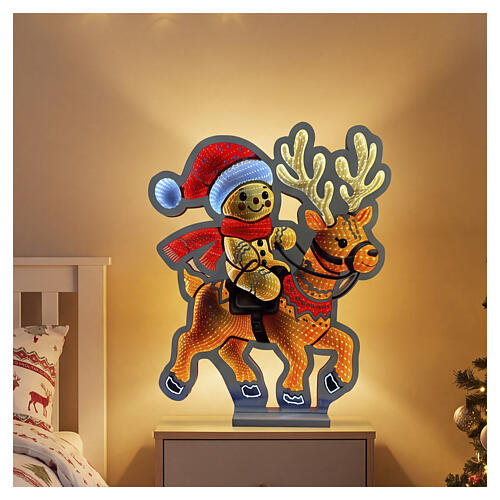 Decorazione luminosa Pan di zenzero su renna Infinity Lights 504 LED multicolor 60cm 1