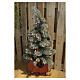 Snowy decorated tree with red sled, 50 battery LEDs, 43.3 in s1