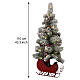 Snowy decorated tree with red sled, 50 battery LEDs, 43.3 in s2
