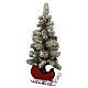 Albero innevato decorato con slitta rossa LED a batteria 110cm s3