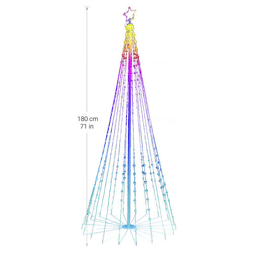 Albero luminoso a cono App-I Light Fantasy Smart RGB 180 LED 180cm 3