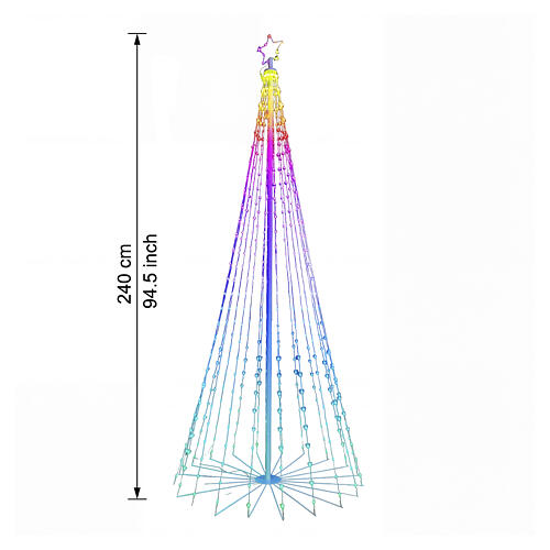 Albero decorativo a cono App-I Light Fantasy Smart RGB 286 LED 240cm 2