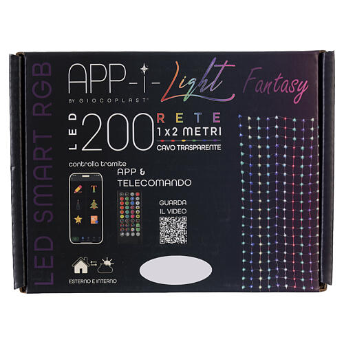 Rete luminosa App-I Light Fantasy Smart RGB 200 LED 1x2mt 3