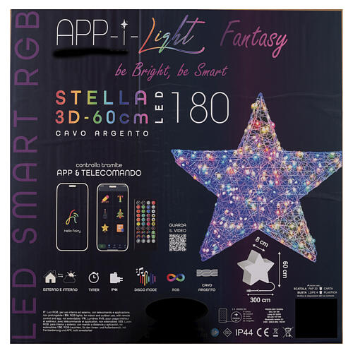 Stella luminosa 3D App-I Light Fantasy Smart RGB 180 LED 60cm 5