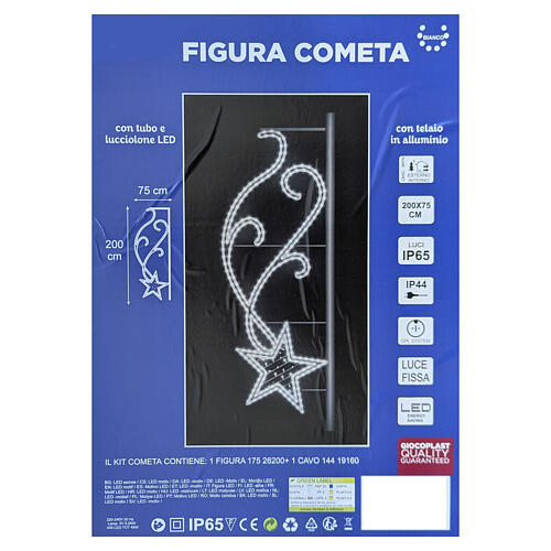 Cometa luminosa da esterno 450 LED bianca 200x75cm 5