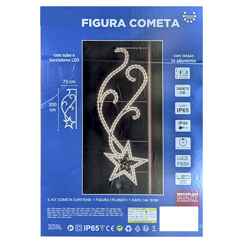 Figura a forma di cometa 450 LED bianco caldo 200x75cm 5