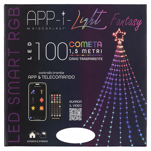 Comet-shaped light cascade App-I Light Fantasy Smart RGB, 100 LEDs, 59.0 in 6