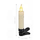 Set 10 candele LED con clip effetto fiamma luce calda 10x2 cm s3