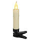 Set 10 candele LED con clip effetto fiamma luce calda 10x2 cm s4