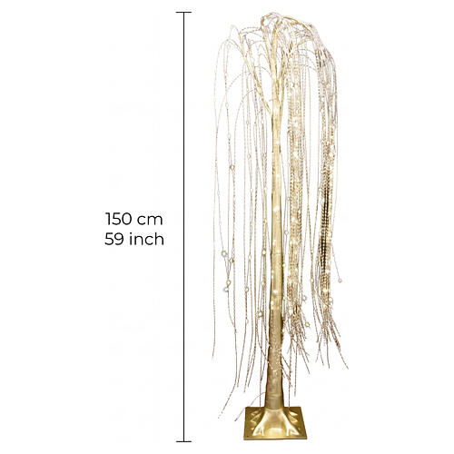 Albero a cascata dorato 220 NanoLED luce calda 150 cm 3