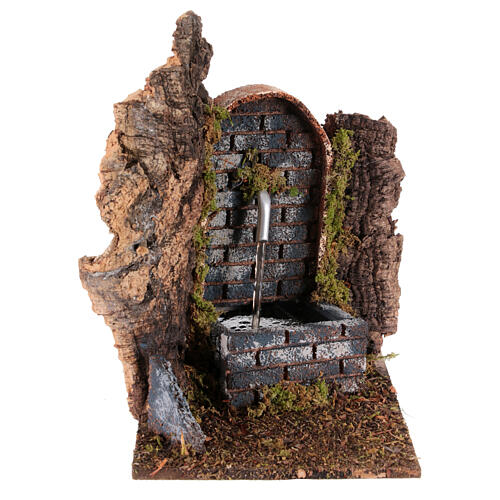 Fontaine jet vertical décor crèche napolitaine 10 cm 20x20x10 cm 1