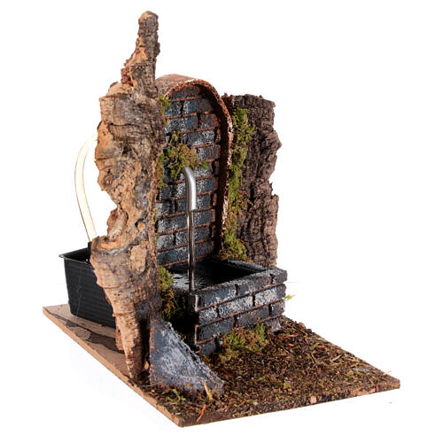 Fontaine jet vertical décor crèche napolitaine 10 cm 20x20x10 cm 5