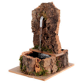 Brunnen mit Ausguss vor Fels, Szenerie, neapolitanische Krippe, für 10 cm Krippe – 20 × 10 × 15 cm