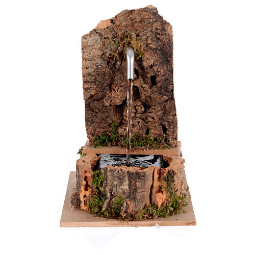 Brunnen mit Ausguss vor Fels, Szenerie, neapolitanische Krippe, für 10 cm Krippe – 20 × 10 × 15 cm 1