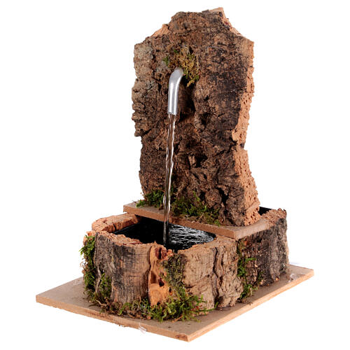 Brunnen mit Ausguss vor Fels, Szenerie, neapolitanische Krippe, für 10 cm Krippe – 20 × 10 × 15 cm 2